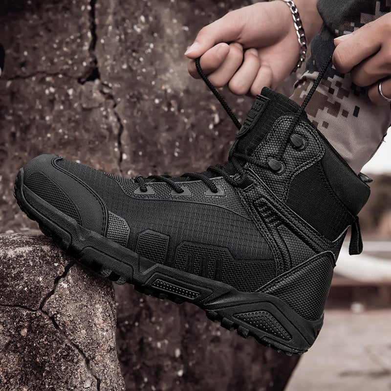 Outdoor Mountaineering Field Training Field Military Boots New Mid-High Top Waterproof Adventure Rescue Workwear Desert Tactical Boots - Image 4